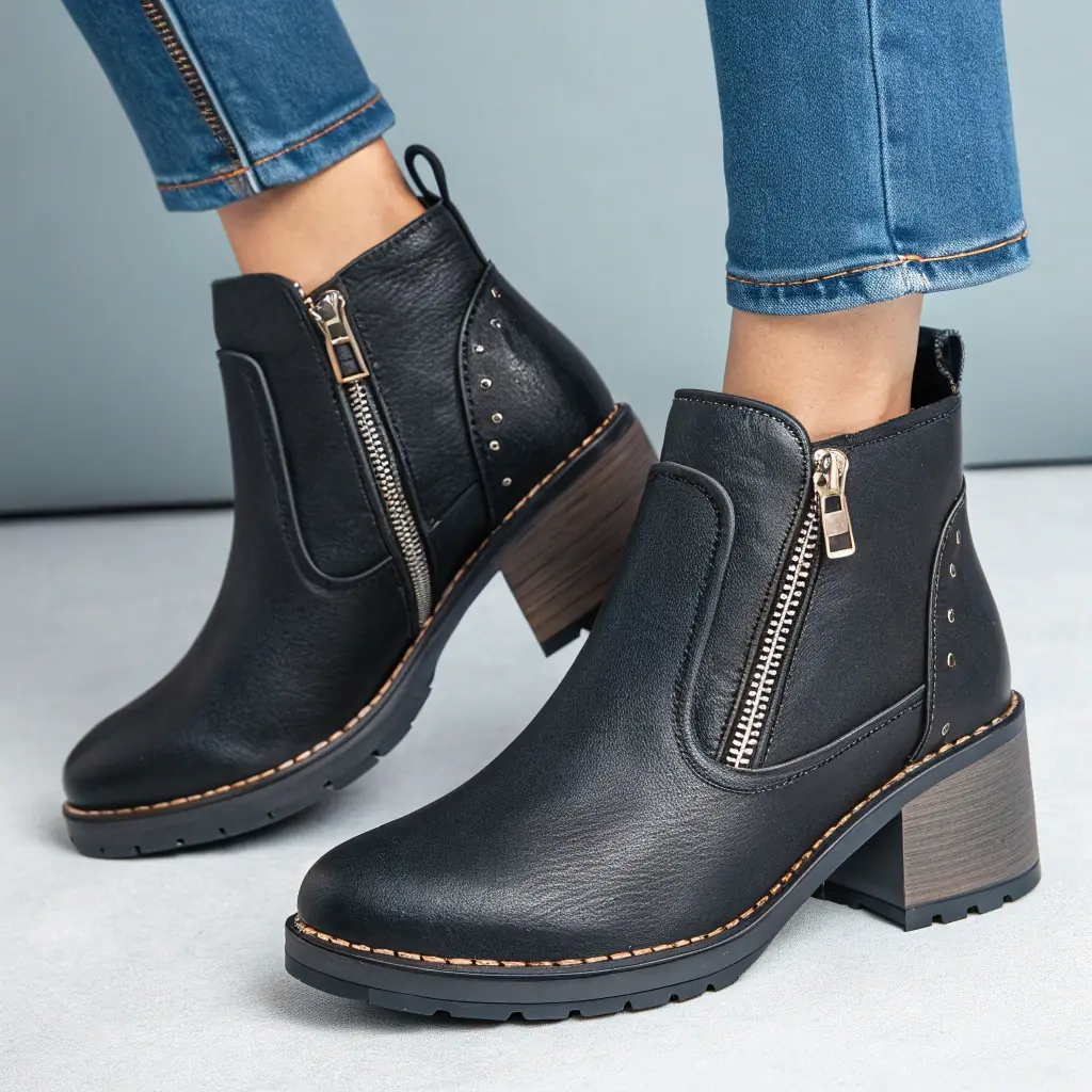 Casual Leather Ankle Boots